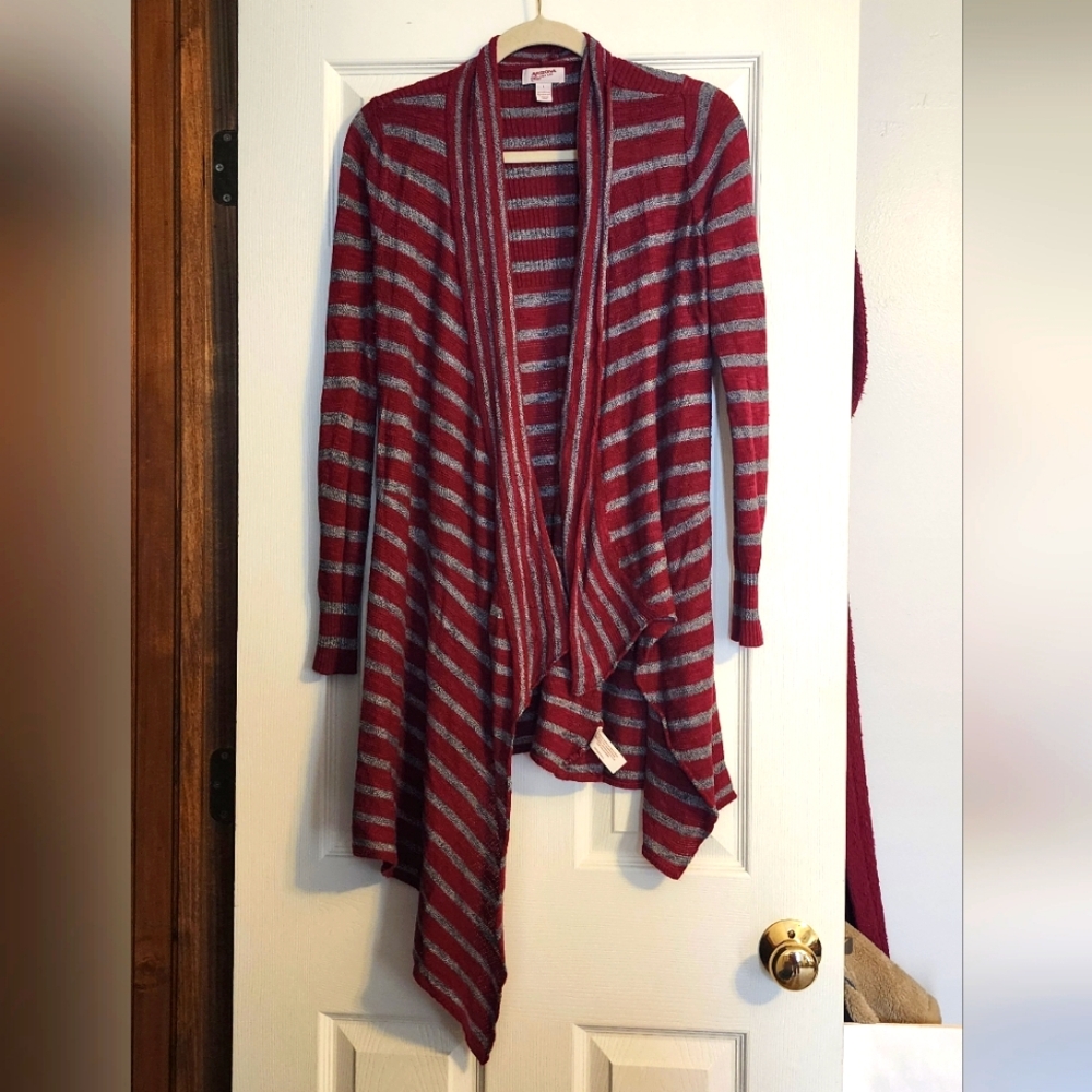 Asymmetrical striped cardigan